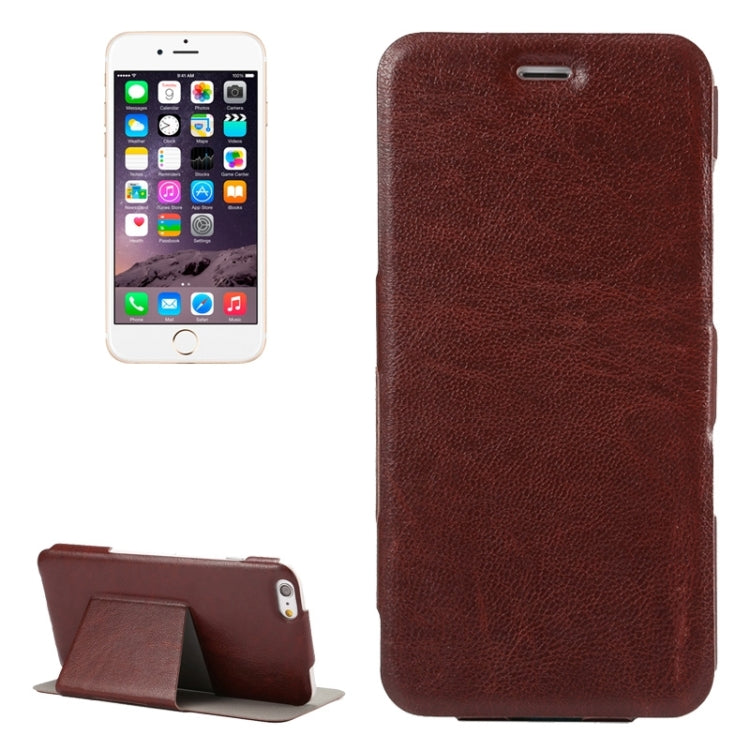 Horizontal Flip Ultra Thin Leather Case with Holder for iPhone 6 Plus & 6S Plus