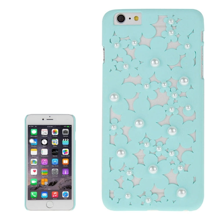 Hollow Style Daisy Pearl Encrusted Plastic Protective Case for iPhone 6 Plus