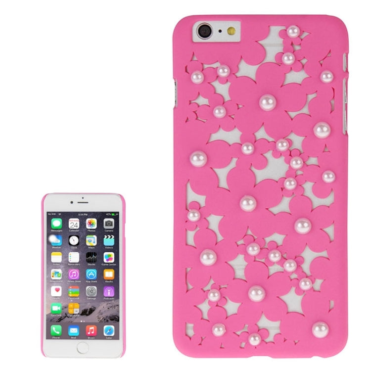 Hollow Style Daisy Pearl Encrusted Plastic Protective Case for iPhone 6 Plus
