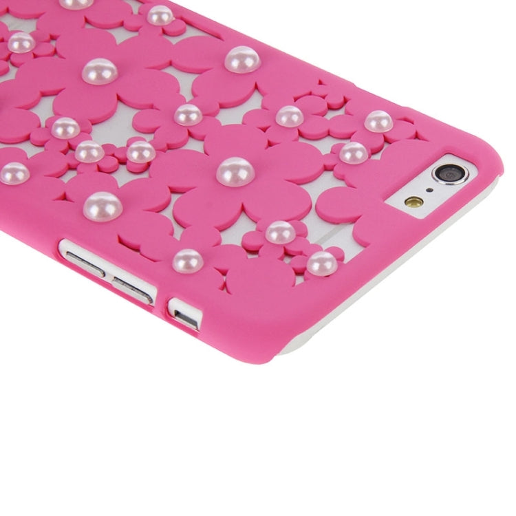 Hollow Style Daisy Pearl Encrusted Plastic Protective Case for iPhone 6 Plus