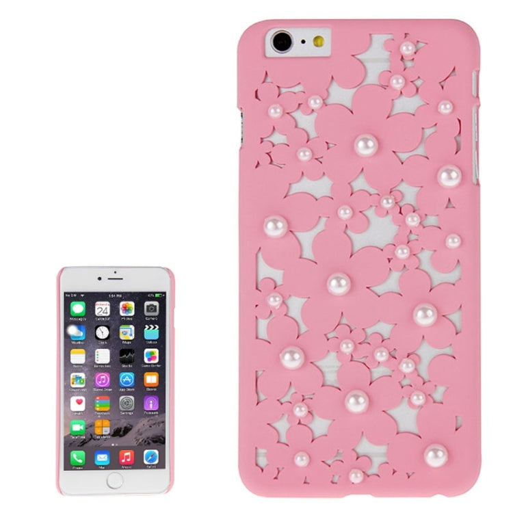Hollow Style Daisy Pearl Encrusted Plastic Protective Case for iPhone 6 Plus