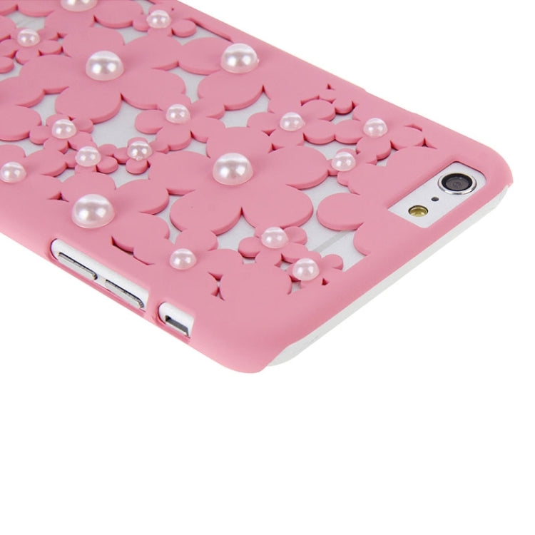 Hollow Style Daisy Pearl Encrusted Plastic Protective Case for iPhone 6 Plus