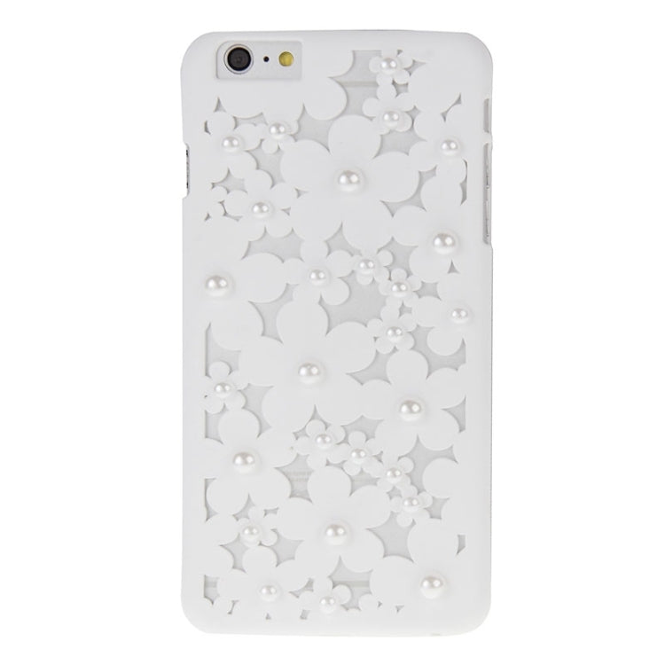 Hollow Style Daisy Pearl Encrusted Plastic Protective Case for iPhone 6 Plus