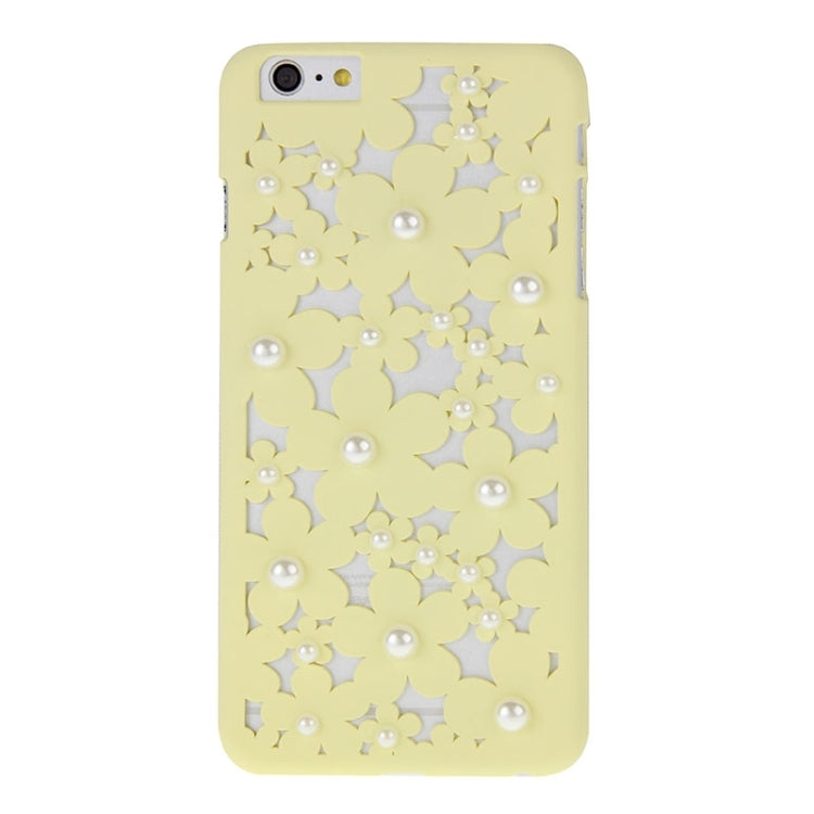 Hollow Style Daisy Pearl Encrusted Plastic Protective Case for iPhone 6 Plus