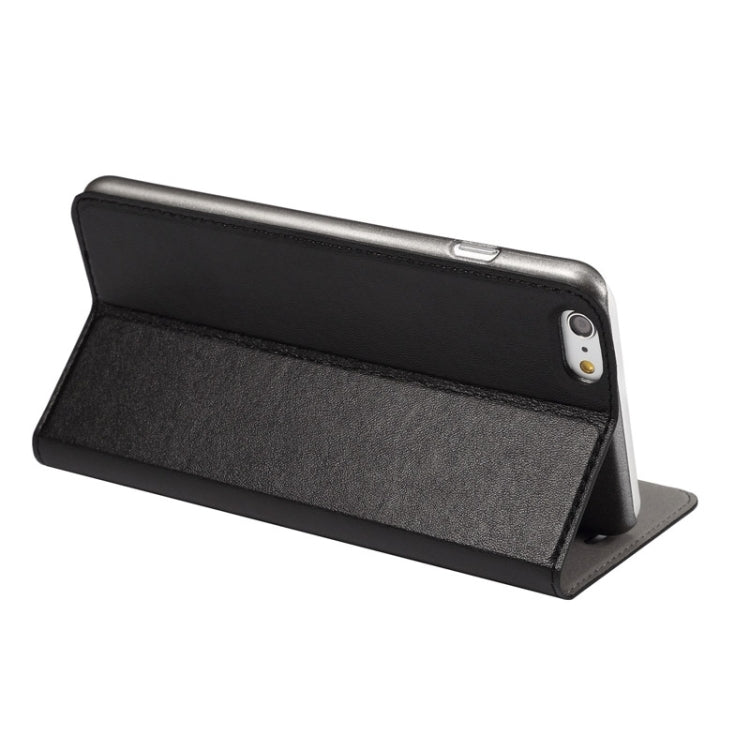 For iPhone 6s Plus Super Fiber Skin Horizontal Flip Leather Case with Holder & Caller ID Window