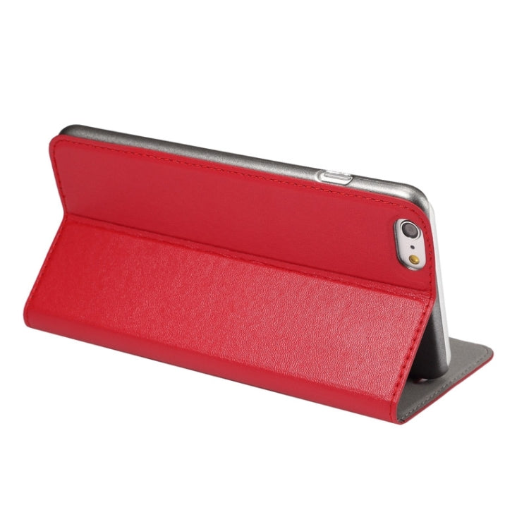 For iPhone 6s Plus Super Fiber Skin Horizontal Flip Leather Case with Holder & Caller ID Window