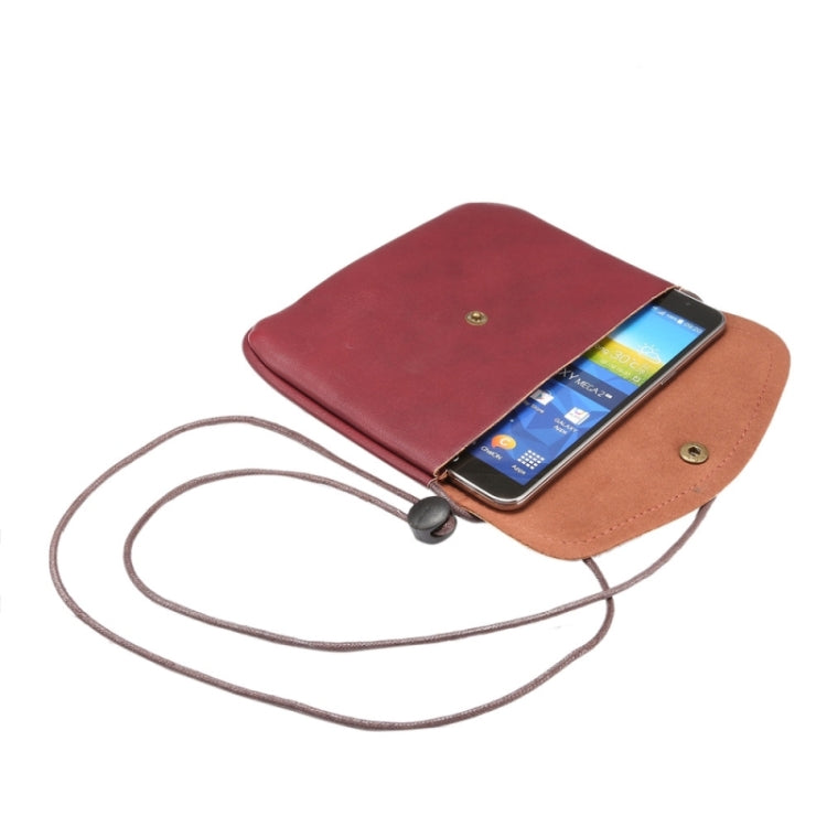 Universal PU Leather Case / Phone Leather Bag with String for iPhone 6s Plus, Galaxy Note 5 & Note 4 / A8 / S6 edge+, Huawei P8 & P7 / Honor 6