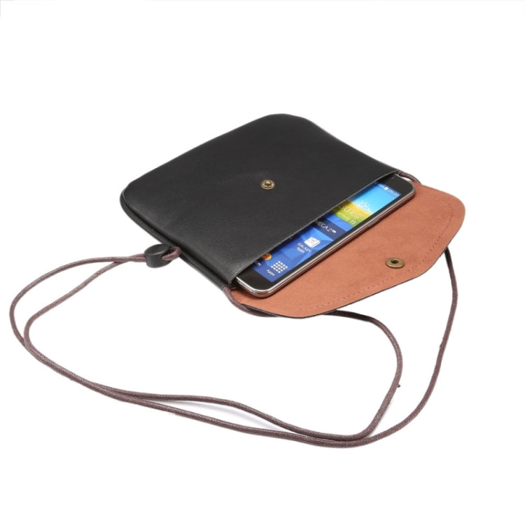 Universal PU Leather Case / Phone Leather Bag with String for iPhone 6s Plus, Galaxy Note 5 & Note 4 / A8 / S6 edge+, Huawei P8 & P7 / Honor 6
