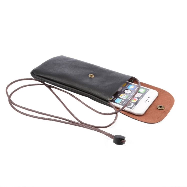 Universal Vertical PU Leather Case / Phone Leather Bag with String