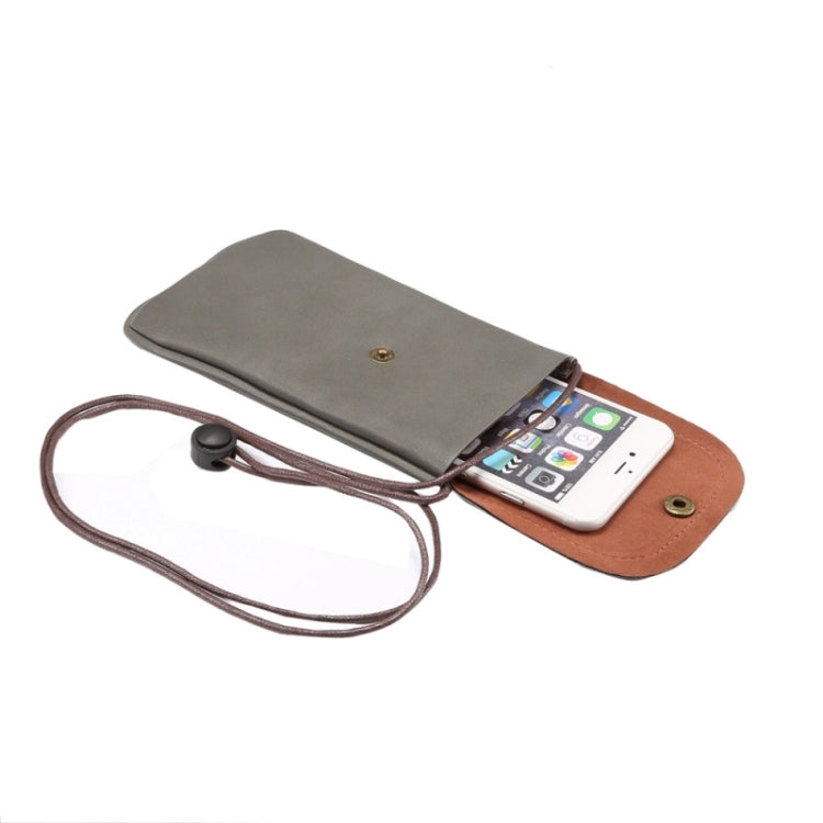 Universal Vertical PU Leather Case / Phone Leather Bag with String
