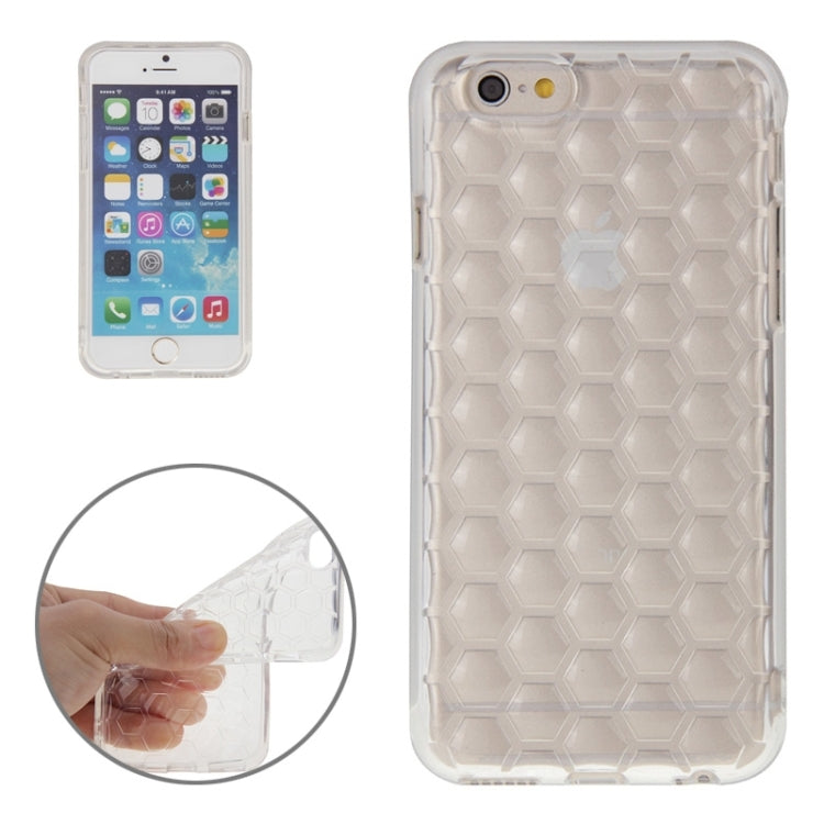 Ultra-slim Hexagon Honeycomb Texture Transparent TPU Protective Case for iPhone 6 Plus