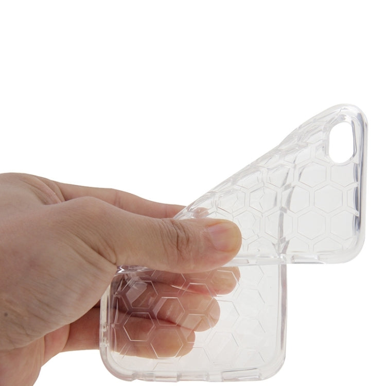Ultra-slim Hexagon Honeycomb Texture Transparent TPU Protective Case for iPhone 6 Plus