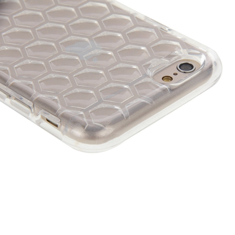 Ultra-slim Hexagon Honeycomb Texture Transparent TPU Protective Case for iPhone 6 Plus