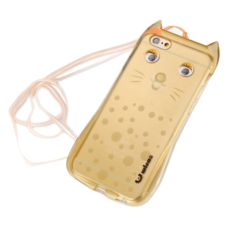 Cat Pattern TPU Protective Case with Lanyard for iPhone 6 Plus & 6s Plus