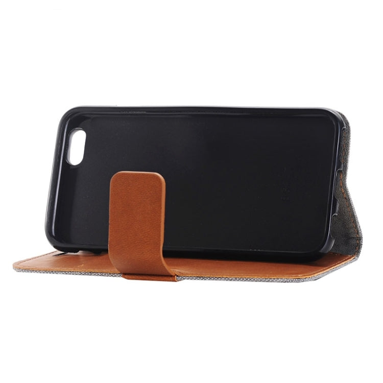 For iPhone 6 Plus & 6s Plus Denim Texture Horizontal Flip Leather Case with Holder & Card Slots