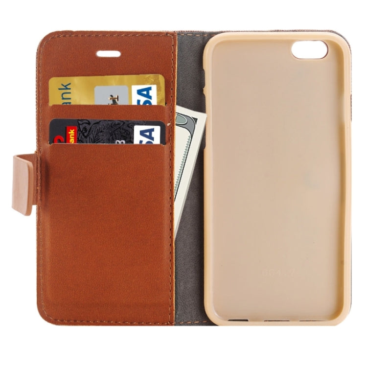 For iPhone 6 Plus & 6s Plus Denim Texture Horizontal Flip Leather Case with Holder & Card Slots