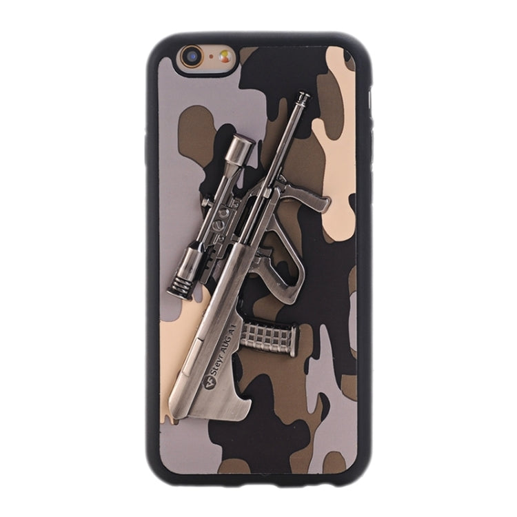 3D Steyr AUG A1 Gun Pattern PU Paste Skin TPU Protective Case for iPhone 6 Plus & 6s Plus