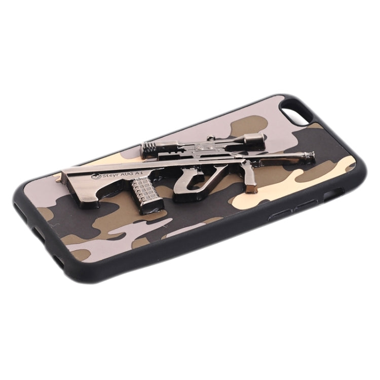 3D Steyr AUG A1 Gun Pattern PU Paste Skin TPU Protective Case for iPhone 6 Plus & 6s Plus
