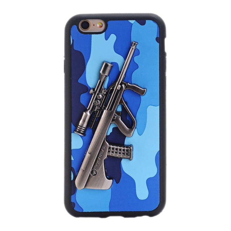 3D Steyr AUG A1 Gun Pattern PU Paste Skin TPU Protective Case for iPhone 6 Plus & 6s Plus