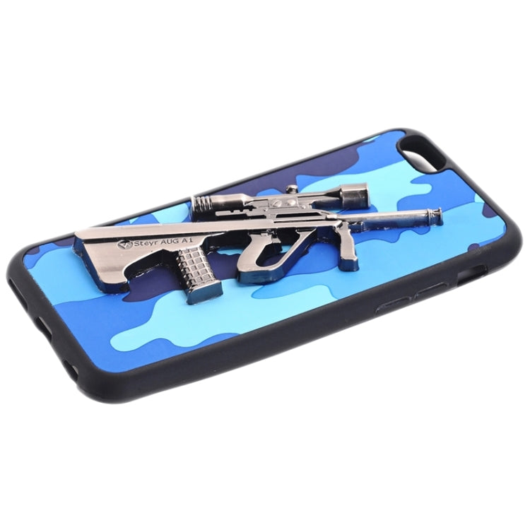 3D Steyr AUG A1 Gun Pattern PU Paste Skin TPU Protective Case for iPhone 6 Plus & 6s Plus