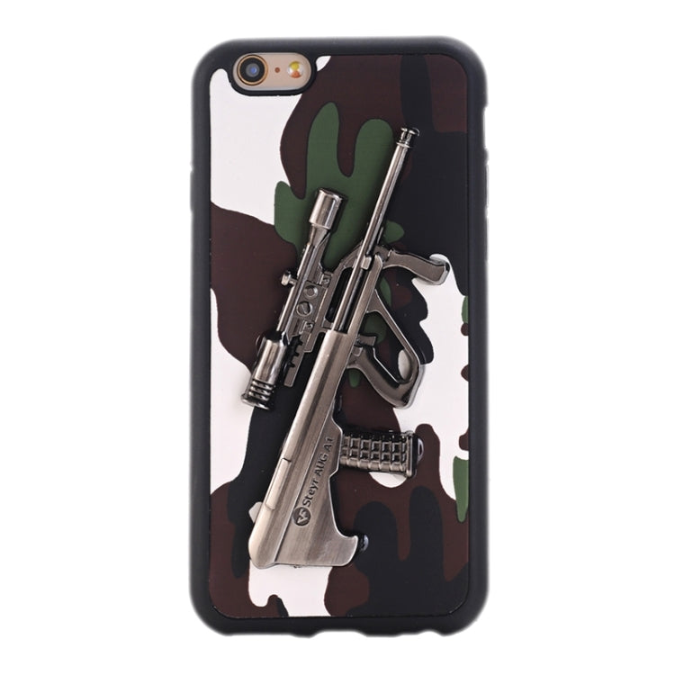 3D Steyr AUG A1 Gun Pattern PU Paste Skin TPU Protective Case for iPhone 6 Plus & 6s Plus