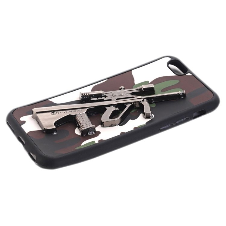 3D Steyr AUG A1 Gun Pattern PU Paste Skin TPU Protective Case for iPhone 6 Plus & 6s Plus