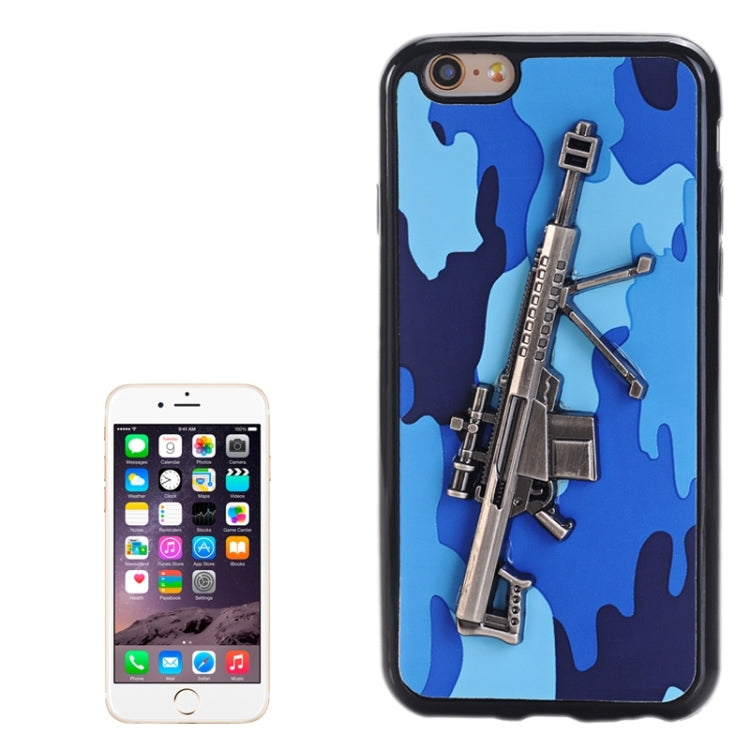 3D Gun Pattern PU Paste Skin TPU Protective Case for iPhone 6 Plus & 6s Plus