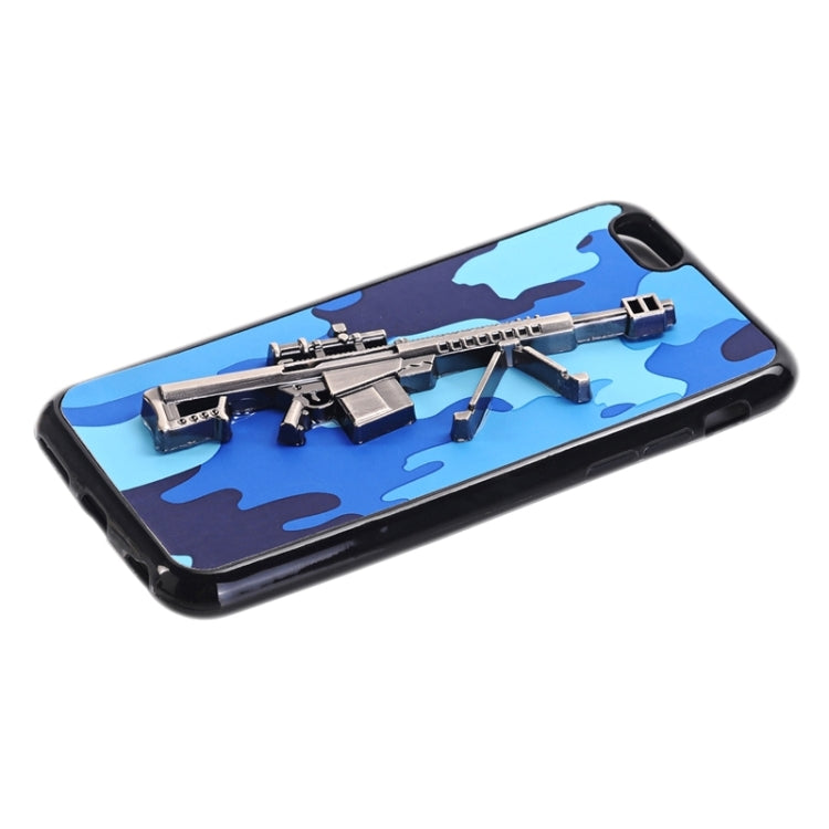 3D Gun Pattern PU Paste Skin TPU Protective Case for iPhone 6 Plus & 6s Plus
