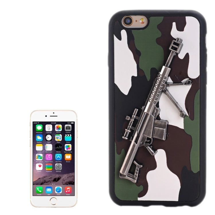 3D Gun Pattern PU Paste Skin TPU Protective Case for iPhone 6 Plus & 6s Plus