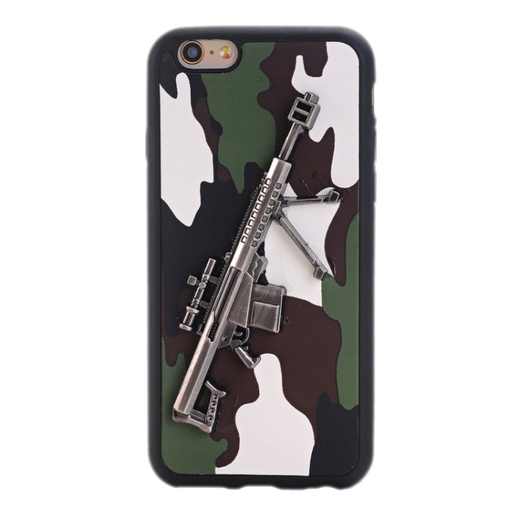 3D Gun Pattern PU Paste Skin TPU Protective Case for iPhone 6 Plus & 6s Plus