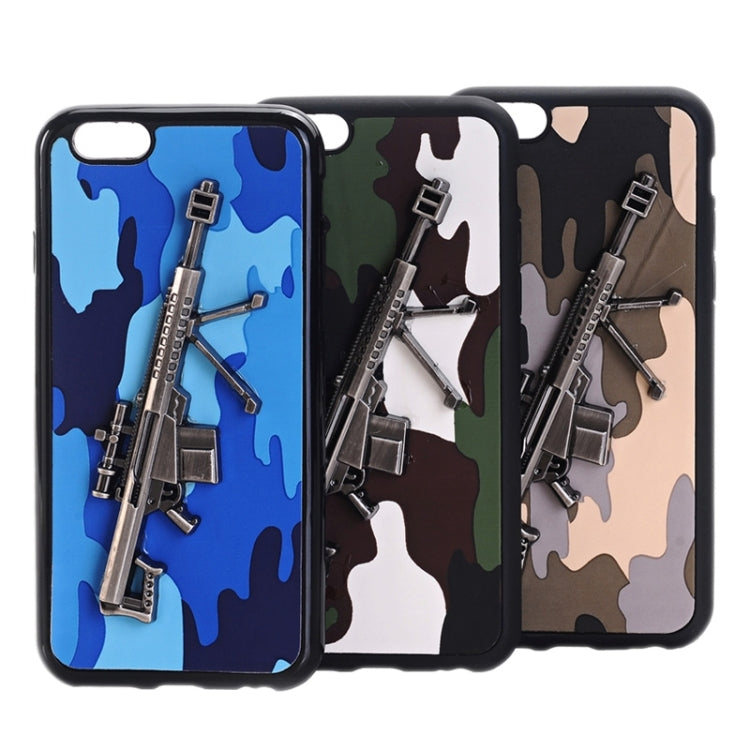 3D Gun Pattern PU Paste Skin TPU Protective Case for iPhone 6 Plus & 6s Plus