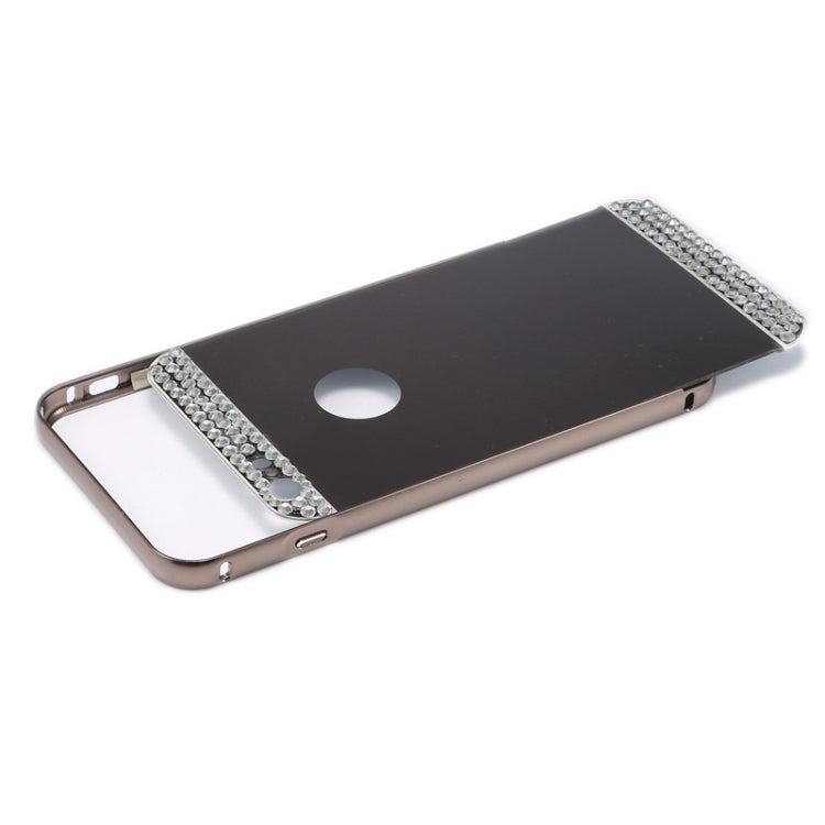 Diamond Encrusted Push-pull Style Metal Plating Bumper Frame + Acrylic Back Cover Combination Case for iPhone 6 Plus & 6s Plus