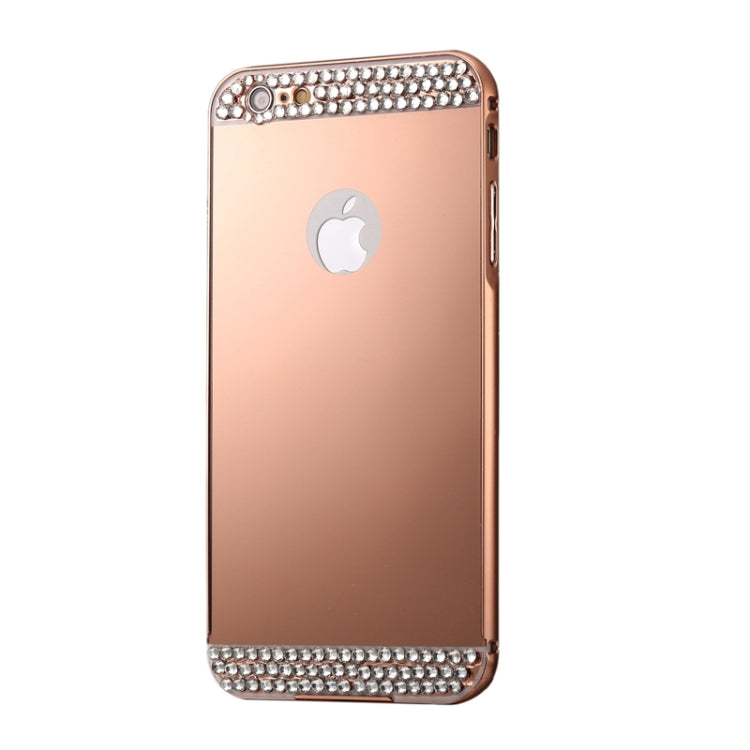 Diamond Encrusted Push-pull Style Metal Plating Bumper Frame + Acrylic Back Cover Combination Case for iPhone 6 Plus & 6s Plus