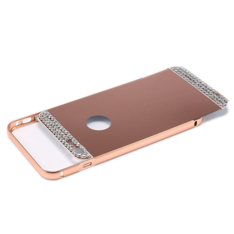 Diamond Encrusted Push-pull Style Metal Plating Bumper Frame + Acrylic Back Cover Combination Case for iPhone 6 Plus & 6s Plus