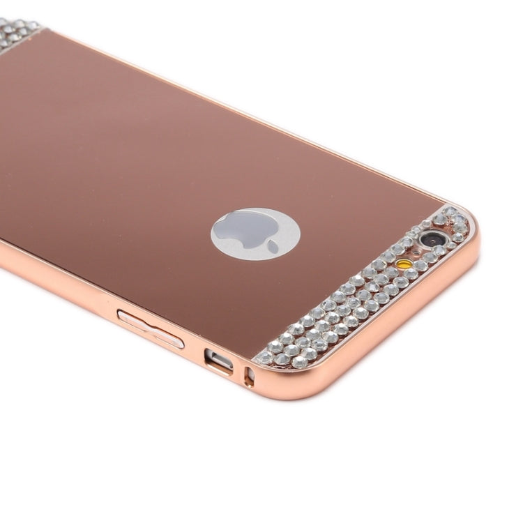 Diamond Encrusted Push-pull Style Metal Plating Bumper Frame + Acrylic Back Cover Combination Case for iPhone 6 Plus & 6s Plus
