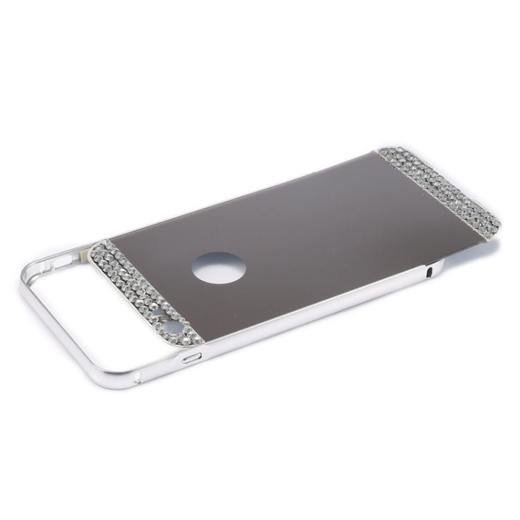 Diamond Encrusted Push-pull Style Metal Plating Bumper Frame + Acrylic Back Cover Combination Case for iPhone 6 Plus & 6s Plus