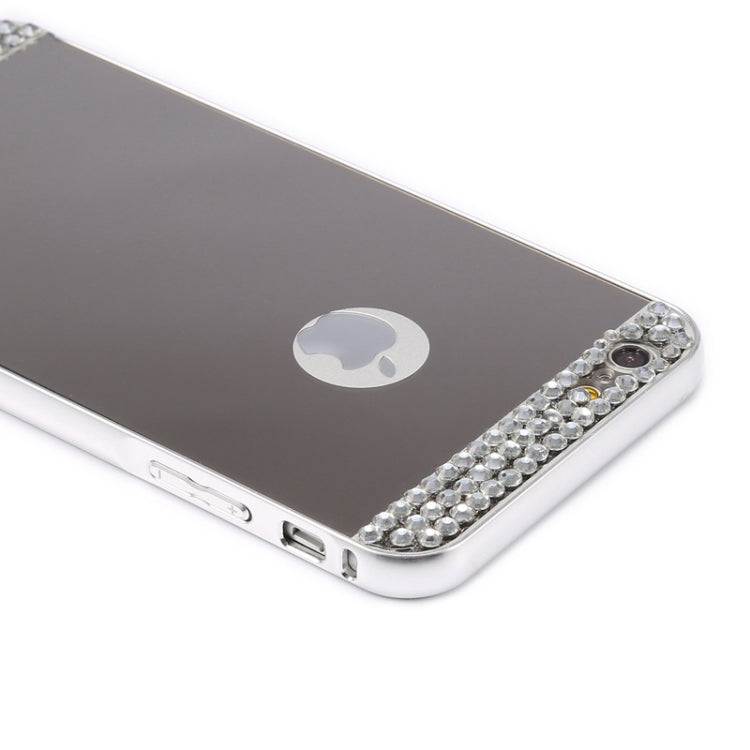Diamond Encrusted Push-pull Style Metal Plating Bumper Frame + Acrylic Back Cover Combination Case for iPhone 6 Plus & 6s Plus