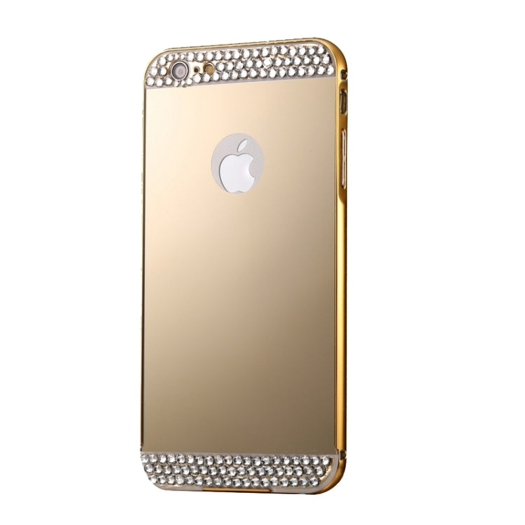 Diamond Encrusted Push-pull Style Metal Plating Bumper Frame + Acrylic Back Cover Combination Case for iPhone 6 Plus & 6s Plus