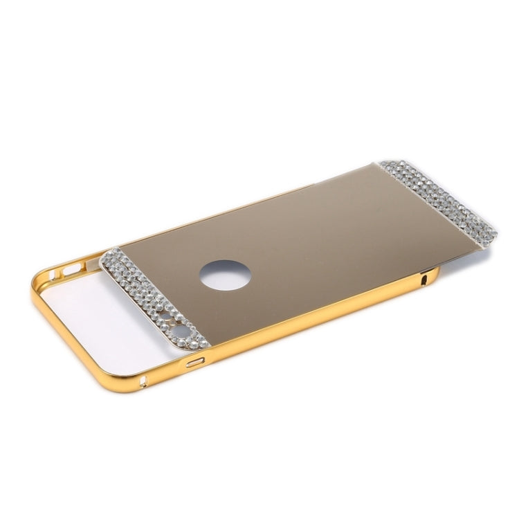 Diamond Encrusted Push-pull Style Metal Plating Bumper Frame + Acrylic Back Cover Combination Case for iPhone 6 Plus & 6s Plus