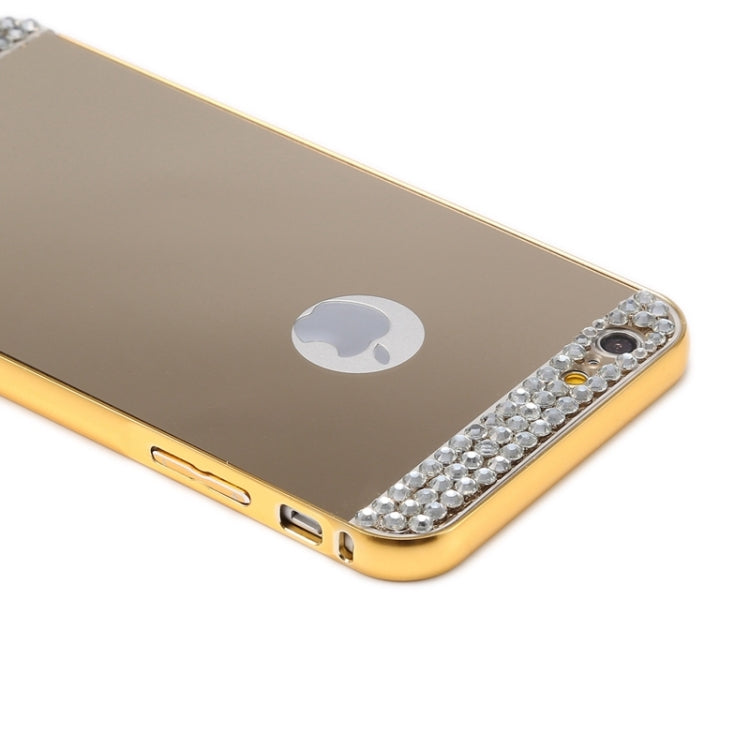 Diamond Encrusted Push-pull Style Metal Plating Bumper Frame + Acrylic Back Cover Combination Case for iPhone 6 Plus & 6s Plus