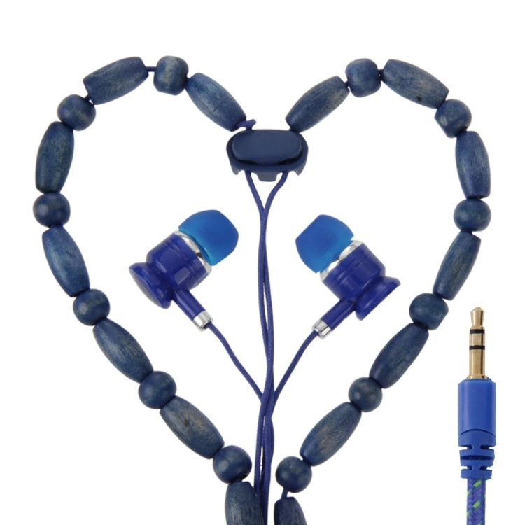 Wooden Beads Style In-ear Stereo Necklace Headphone