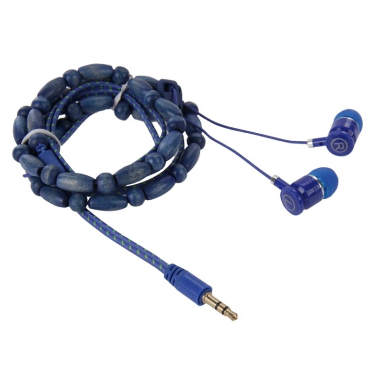 Wooden Beads Style In-ear Stereo Necklace Headphone