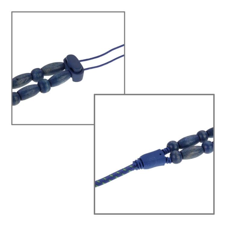 Wooden Beads Style In-ear Stereo Necklace Headphone