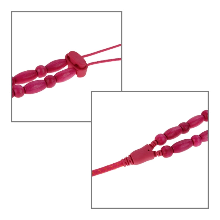 Wooden Beads Style In-ear Stereo Necklace Headphone