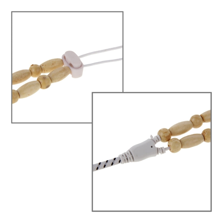 Wooden Beads Style In-ear Stereo Necklace Headphone