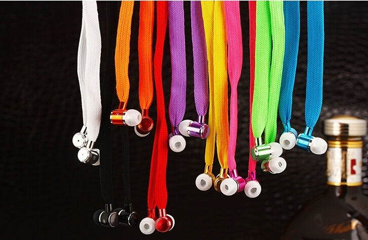 Shoelace Style In-ear Stereo Necklace Headphone