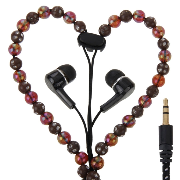 Diamond-Encrusted Beads Style In-ear Stereo Necklace Headphone