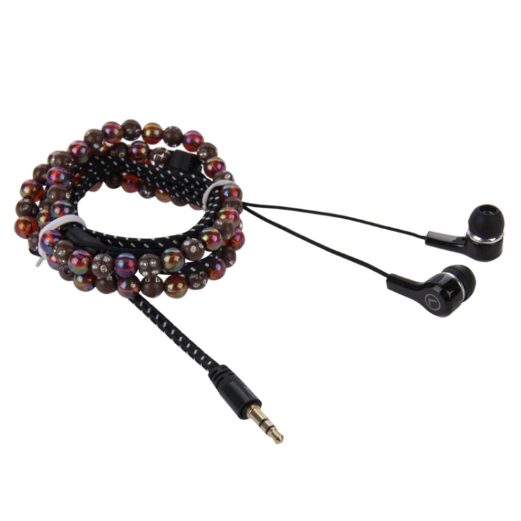 Diamond-Encrusted Beads Style In-ear Stereo Necklace Headphone