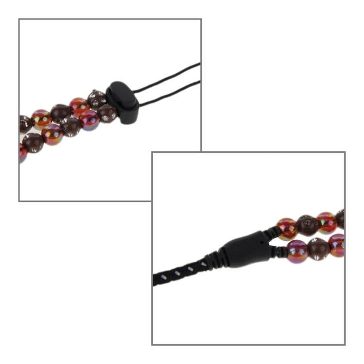 Diamond-Encrusted Beads Style In-ear Stereo Necklace Headphone