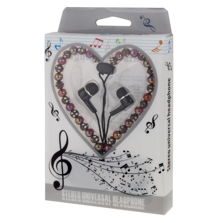 Diamond-Encrusted Beads Style In-ear Stereo Necklace Headphone